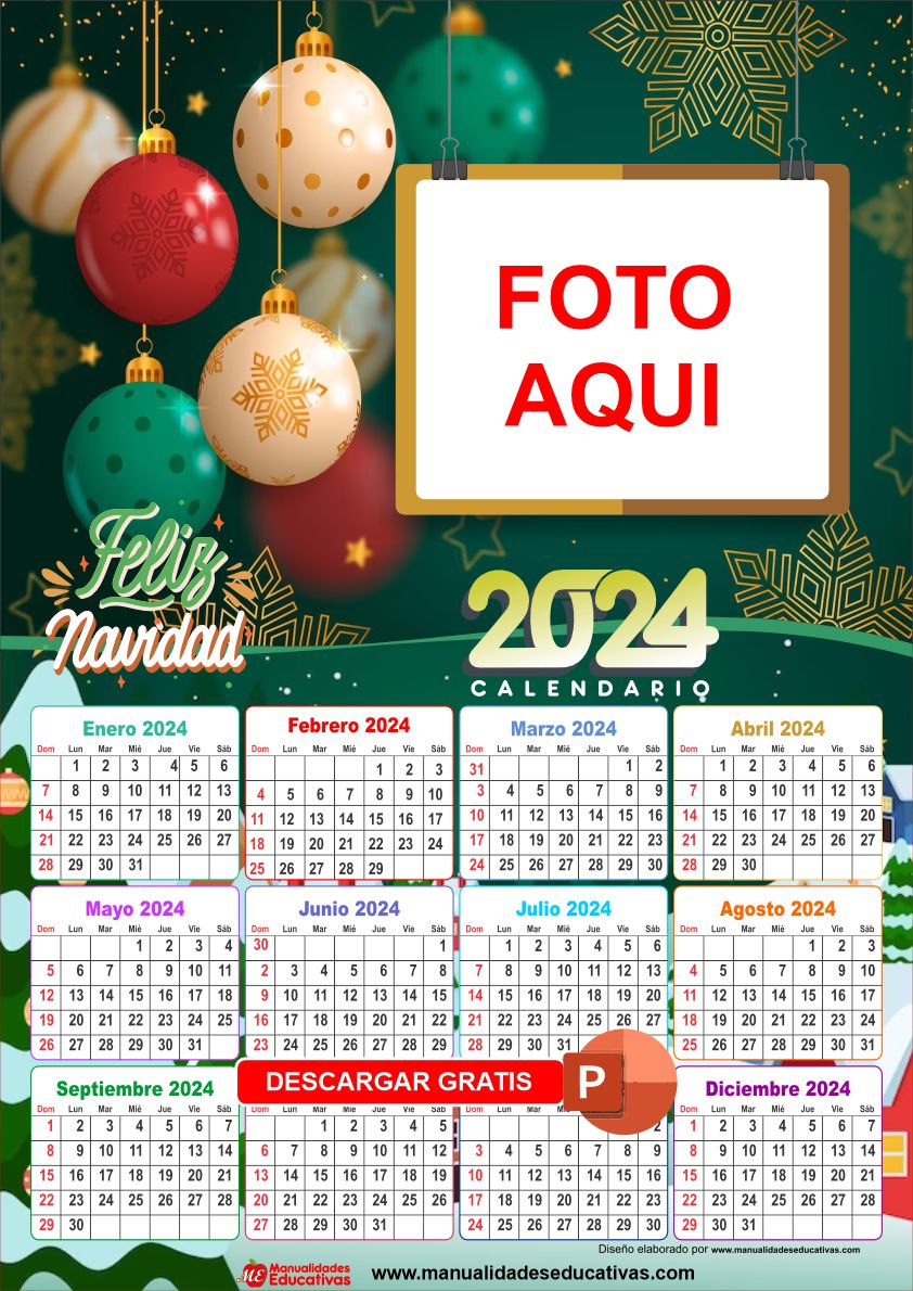 Calendario 2024 Editable en PPT Modelo 10